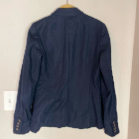 J Crew Navy Blue Cotton Blazer 2 - Picture 6 of 6
